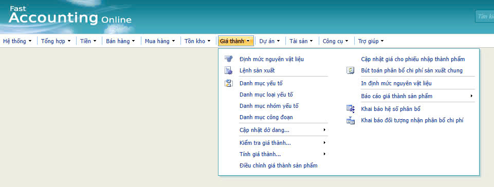 Quản lý giá thành theo công trình