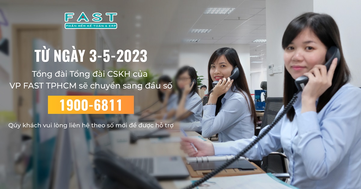 Thông báo thay đổi số Hotline Fast Accouting Online 1900-2130