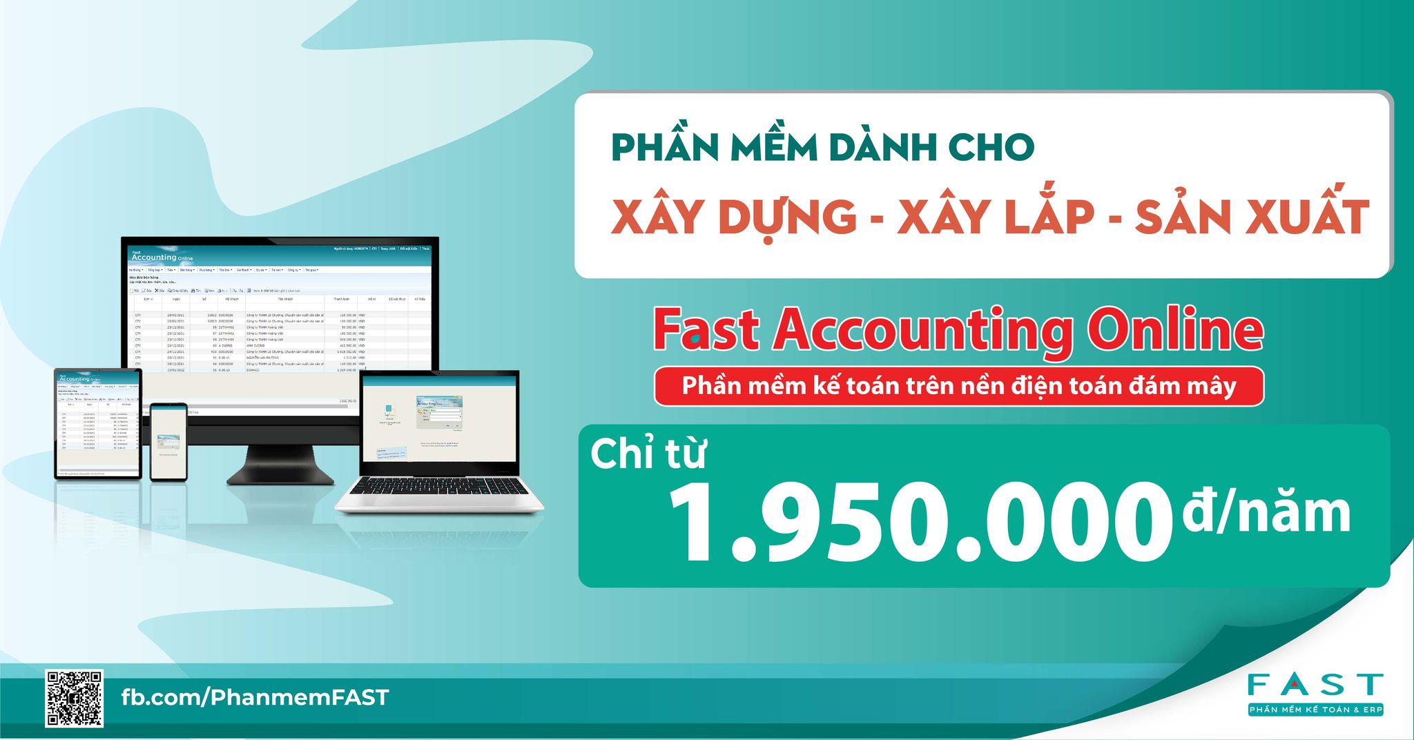 Phần mềm kế toán Fast Online Xây lắp Sản xuất